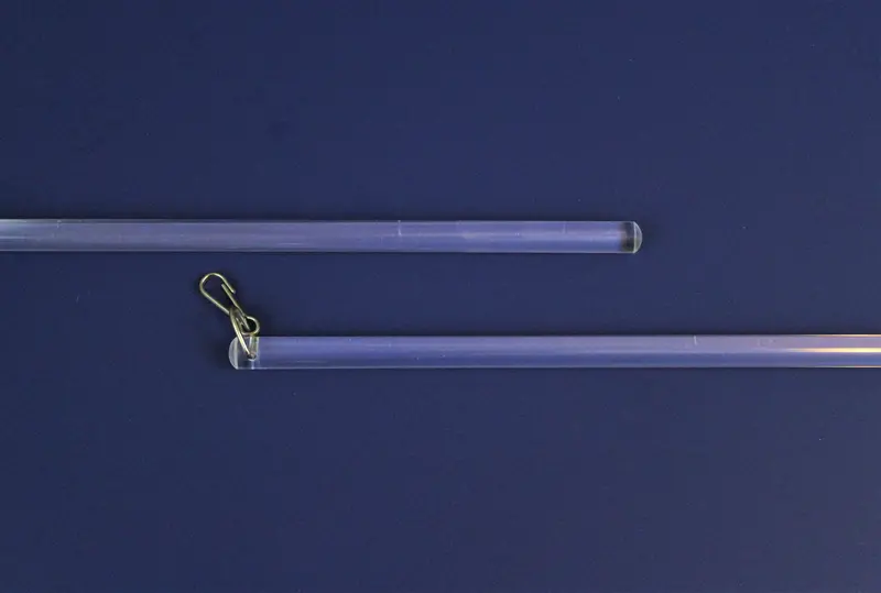 36-Inch Smooth Acrylic Accessibility Baton – 1/2" Diameter, Stainless Steel D-Ring & Snap Hook 1
