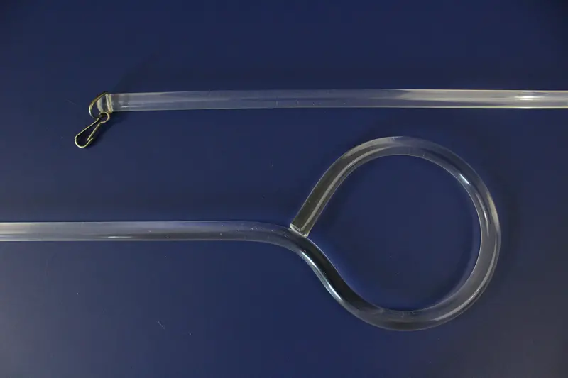 60-Inch Fluted Acrylic Handicap Baton With Stainless Steel D-Ring And Snap Fastener 1