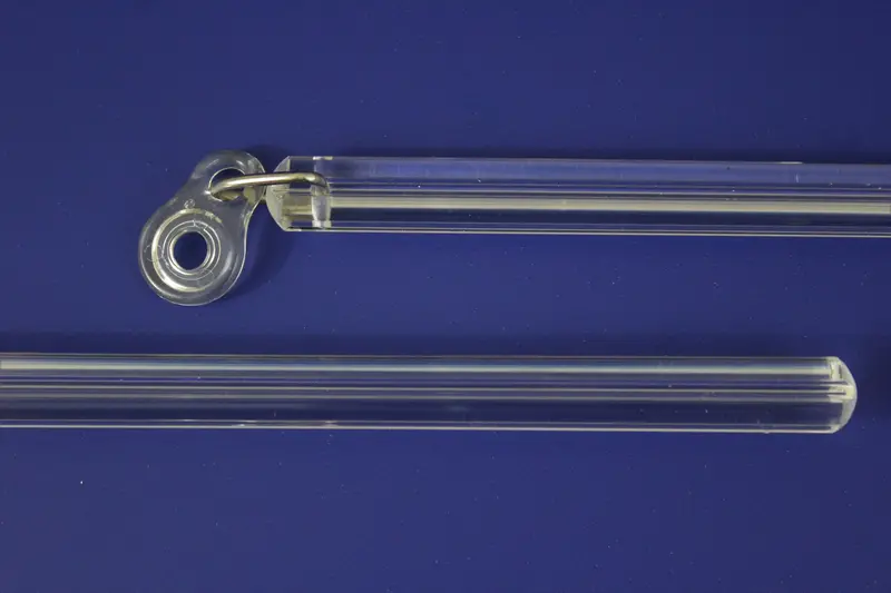 72-Inch Fluted Acrylic Accessibility Baton – 1/2" Diameter, Stainless Steel D-Ring & Mounting Adapter 1