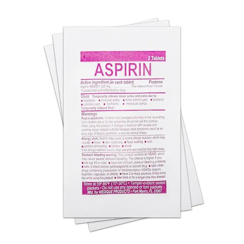 Aspirin Pain Reliever & Blood Thinner – Single-Dose Packet 1
