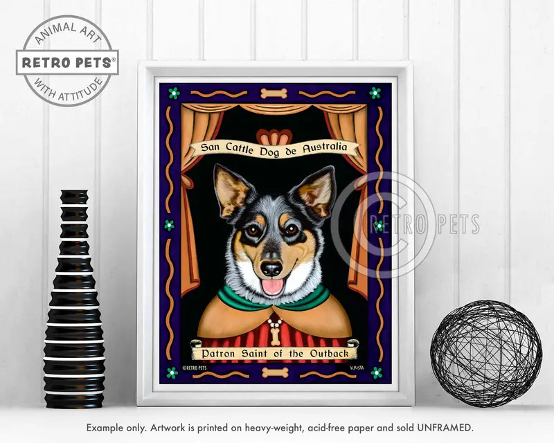 Australian Cattle Dog Art – 'Patron Saint Of The Outback' Print By Krista Brooks 1