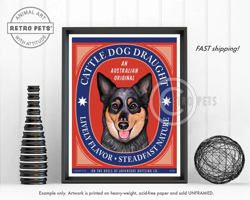 Australian Cattle Dog Art Print – 'Cattle Dog Draught' By Krista Brooks 1