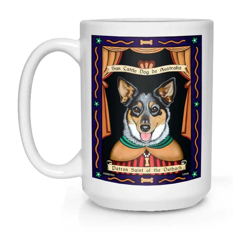 Australian Cattle Dog Mug – 'Saint Of The Outback' 15Oz Illustrated Cup 1