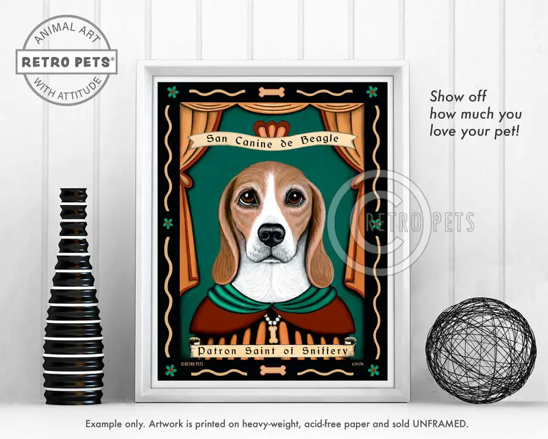 Beagle Art & Greeting Cards – 'Patron Saint Of Sniffery' By Krista Brooks 1