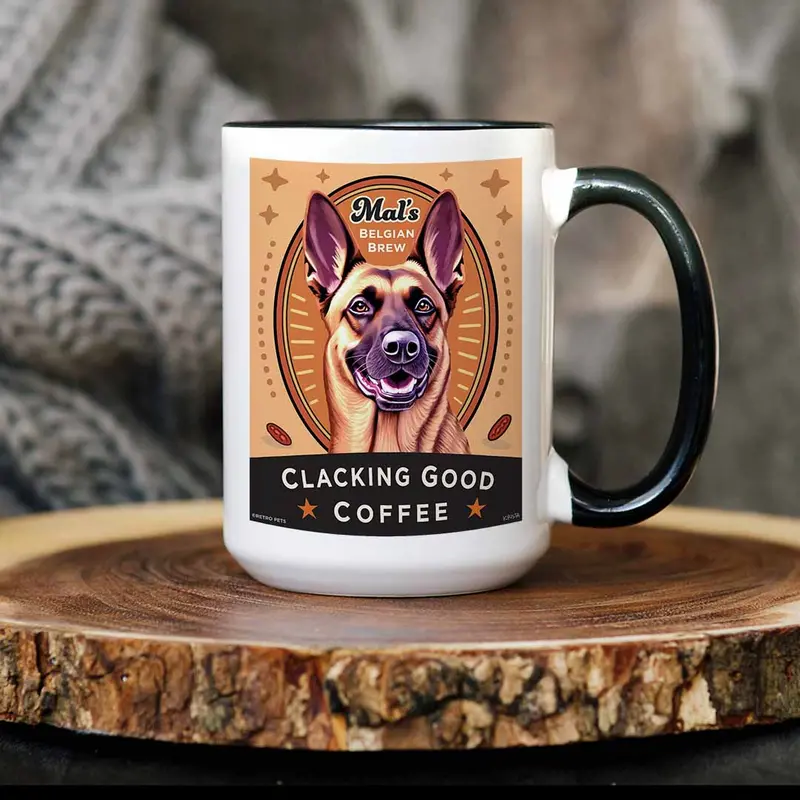 Belgian Malinois 'Mal'S Belgian Brew' Ceramic Mug – 15 Oz Canine Coffee Cup Gift 1