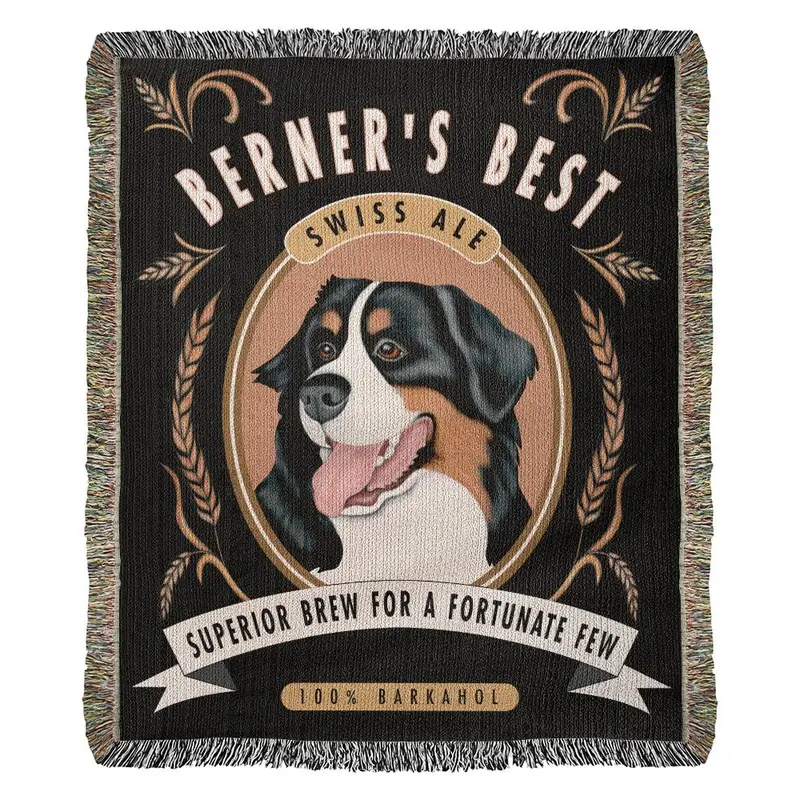Bernese Mountain Dog Heirloom Woven Blanket – Luxe Breed-Specific Throw 1