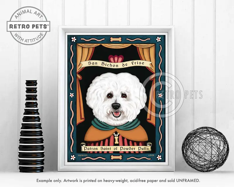 Bichon Frise Art Print – 'Patron Saint Of Powder Puffs' By Krista Brooks 1