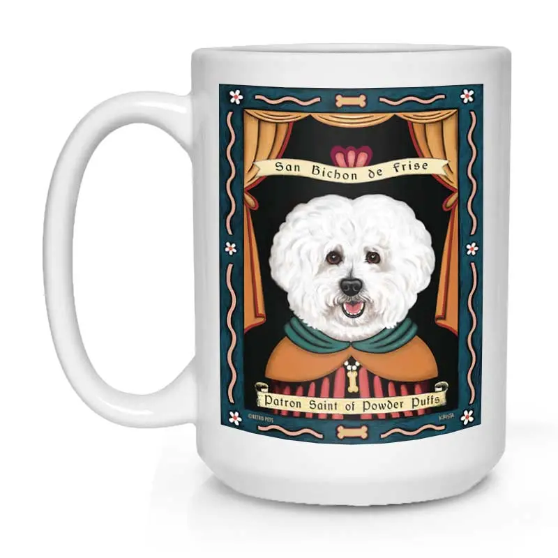 Bichon Frise Mug – 'Saint Of Powder Puffs' 15Oz Artistic Ceramic Cup 1