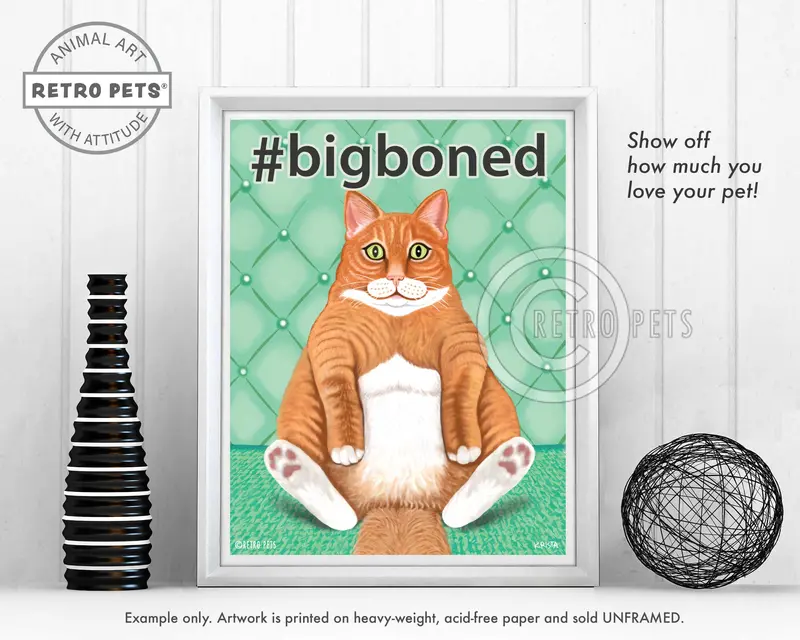 Bigboned Cat Art Print – Endearing #Bigboned Feline Portrait 1