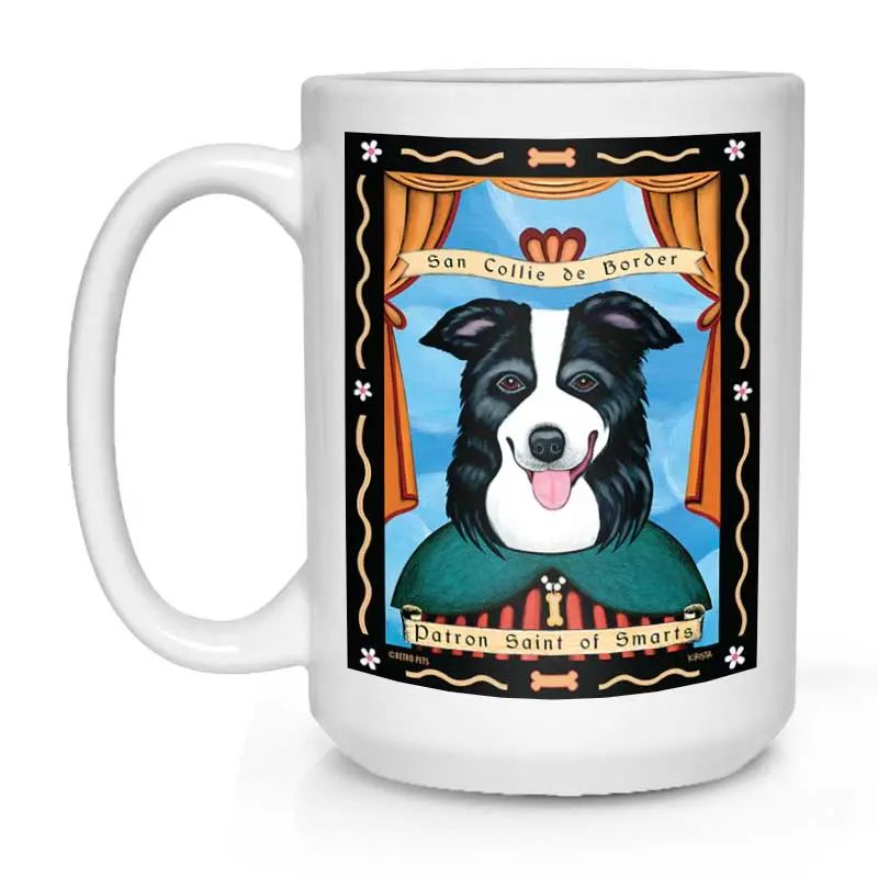 Border Collie Mug – 'Saint Of Smarts' 15Oz Smart & Stylish Ceramic Cup 1