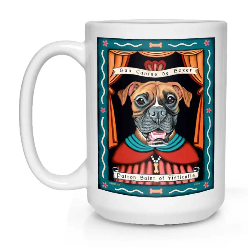 Boxer Mug – 'Saint Of Fisticuffs' 15Oz Bold & Playful Ceramic Cup 1