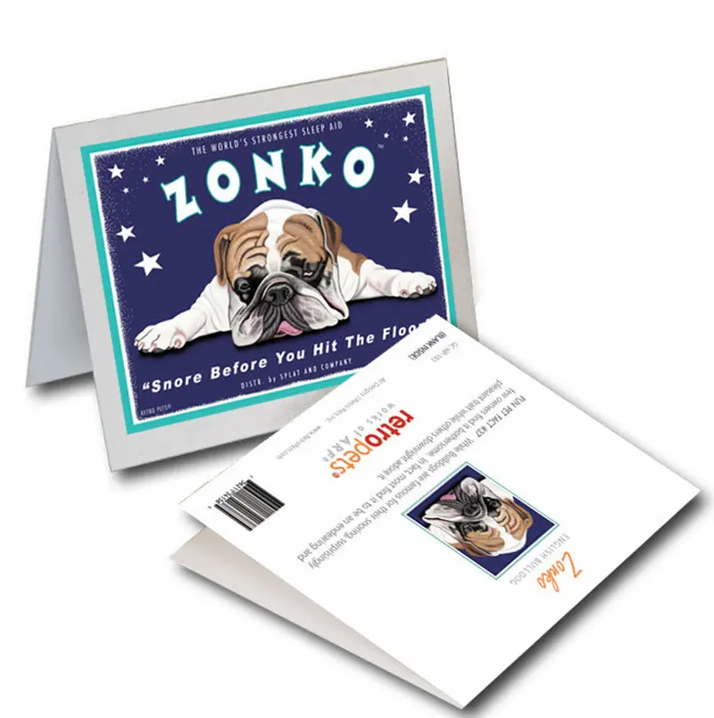 Bulldog Greeting Cards: "Zonko" By Krista Brooks 1