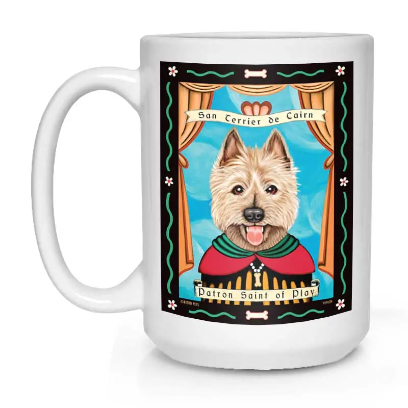 Cairn Terrier Mug – 'Saint Of Play' 15Oz Cheerful & Lively Ceramic Cup 1