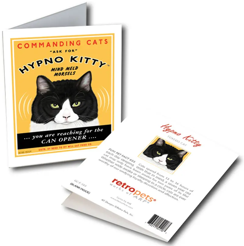 Cat Greeting Cards: "Hypno Kitty" By Krista Brooks 1