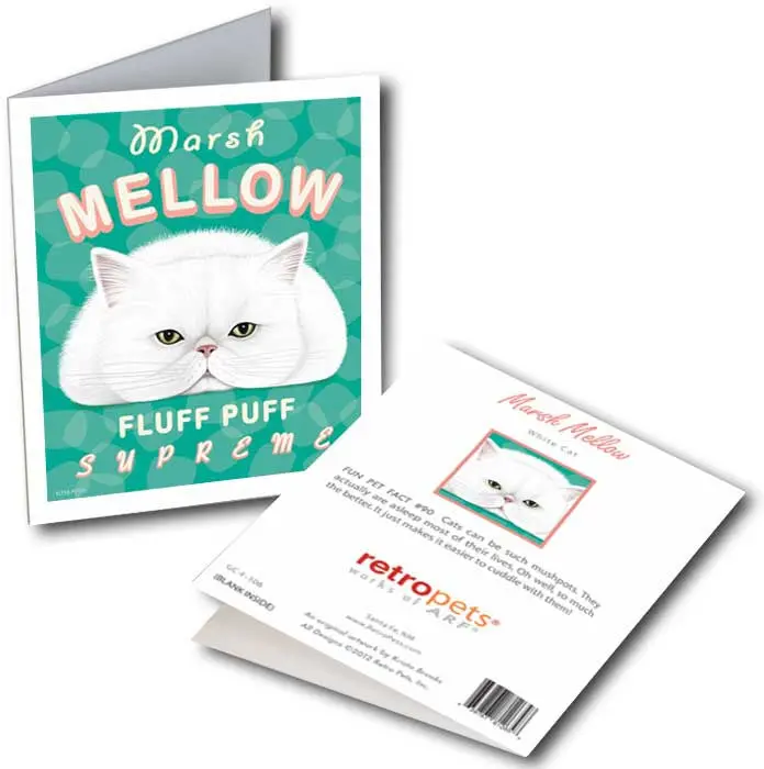 Cat Greeting Cards: "Marsh Mellow" By Krista Brooks 1