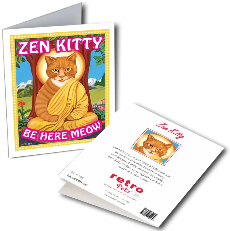 Cat-Themed Greeting Cards: "Zen Kitty" By Krista Brooks 1