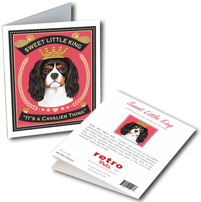 Cavalier King Charles Spaniel Greeting Cards: "Sweet Little King" By Krista Brooks 1