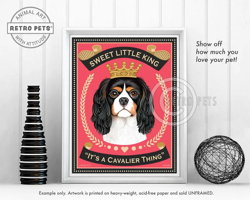 Cavalier King Charles Spaniel Print – 'Sweet Little King' By Krista Brooks 1