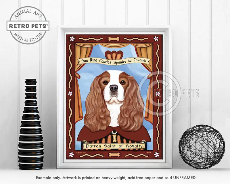 Cavalier Royalty: Affectionate King Charles Spaniel Art Print By Krista Brooks 1