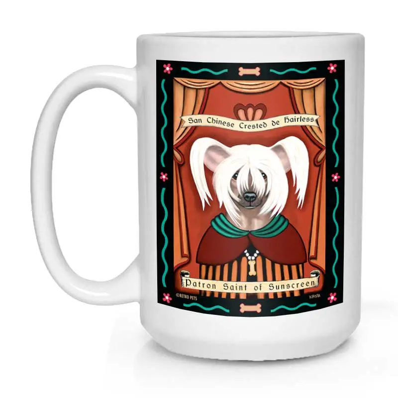 Chinese Crested Mug – 'Saint Of Sunscreen' 15Oz Unique & Humorous Cup 1