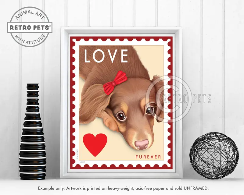 Dachshund Art Print: 'Forever Doxie Love' By Krista Brooks 1