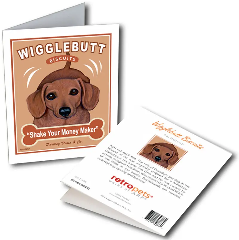 Dachshund Greeting Cards: "Wigglebutt Biscuits" By Krista Brooks 1