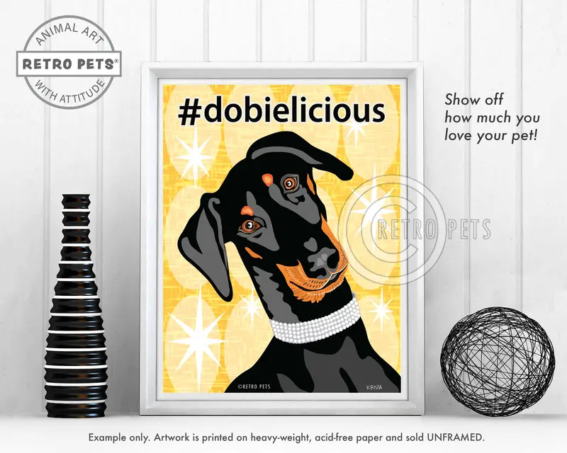 Dobielicious Doberman Pinscher Art Print – Sleek & Confident #Dobielicious Design 1