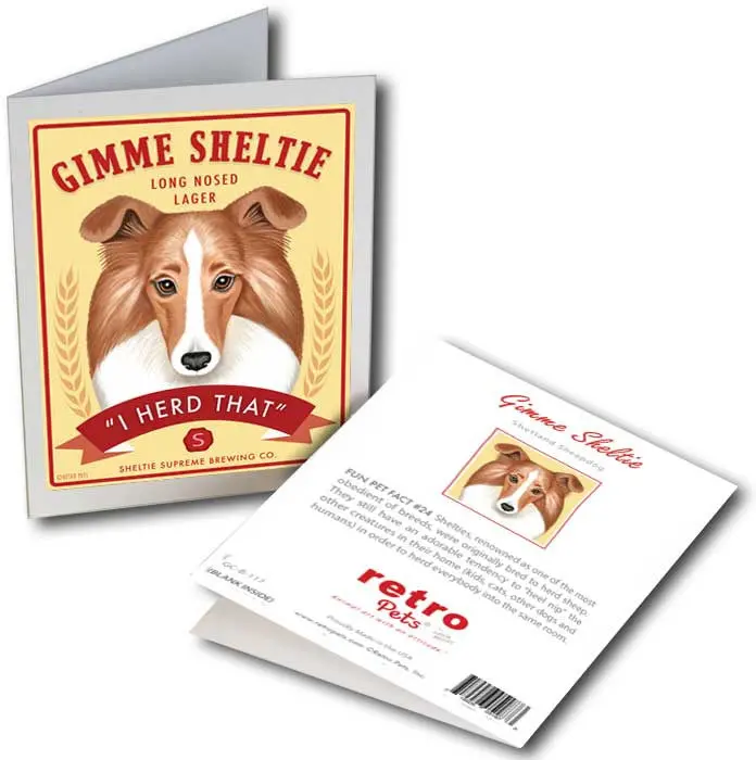 Gimme Sheltie Greeting Card Pack – 6 Small Dog Lover Cards By Krista Brooks 1