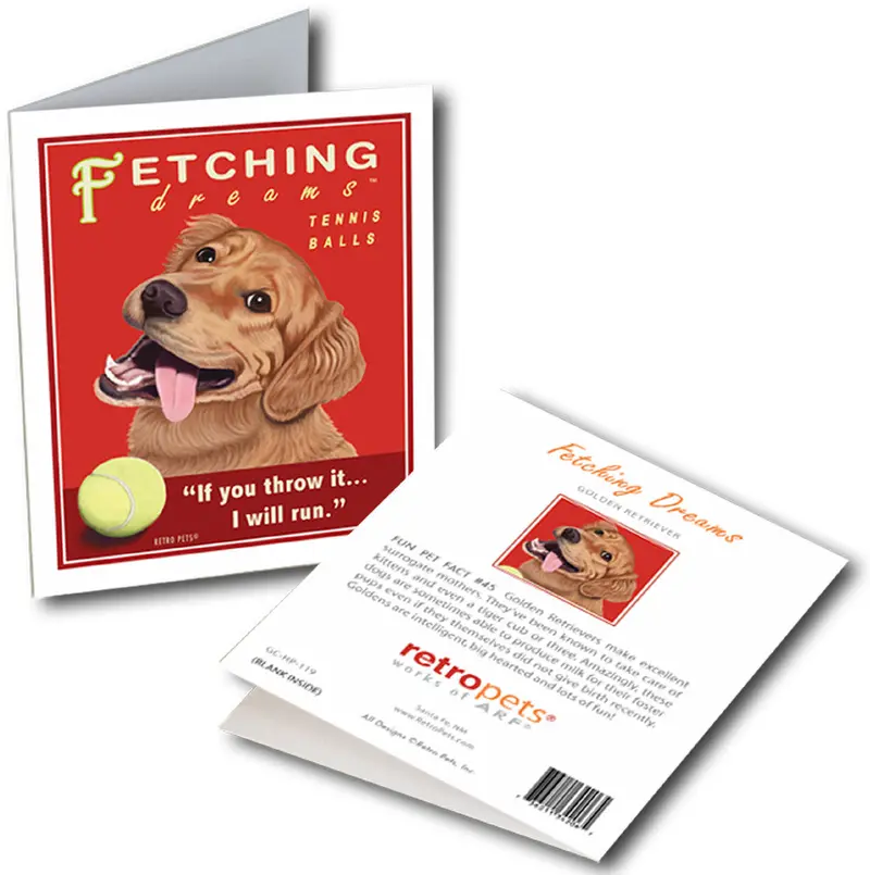 Golden Retriever Greeting Cards: "Fetching Dreams" By Krista Brooks 1