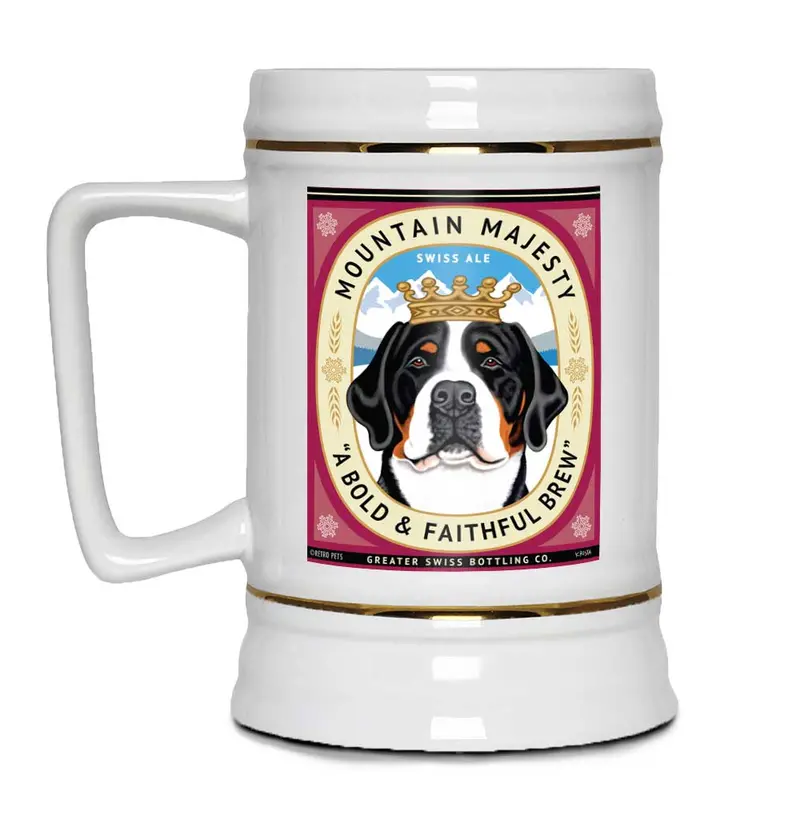 Greater Swiss Mountain Dog Stein: 'Mountain Majesty' – 22 Oz 1