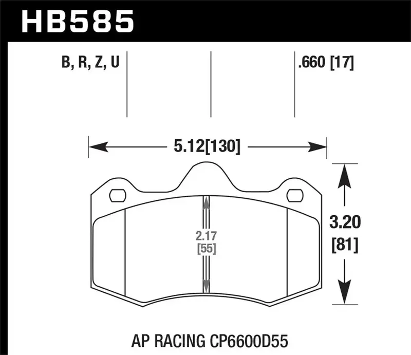 Hawk Hp Plus Brake Pads – 0.660" Thickness, Compatible With Ap Racing Cp660 Calipers 1