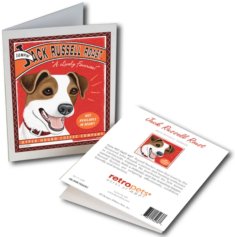 Jack Russell Roast Greeting Card Set – 6 Mini Cards 1