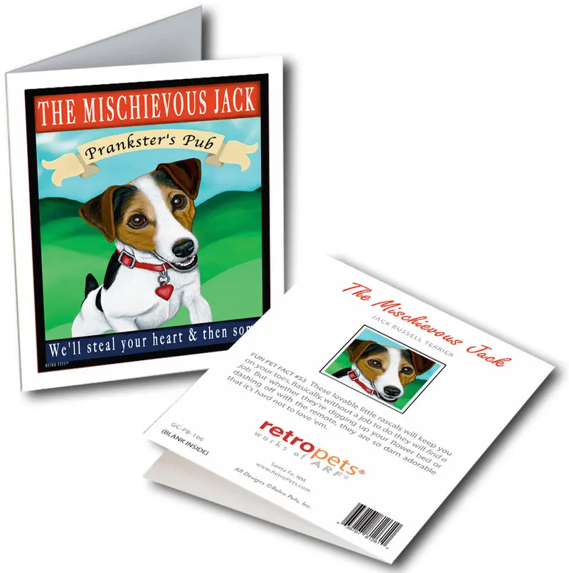 Jack Russell Terrier Greeting Cards: "The Mischievous Jack" By Krista Brooks 1
