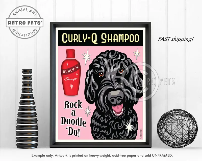 Labradoodle Art Print – 'Rock A Doodle 'Do!' By Krista Brooks 1