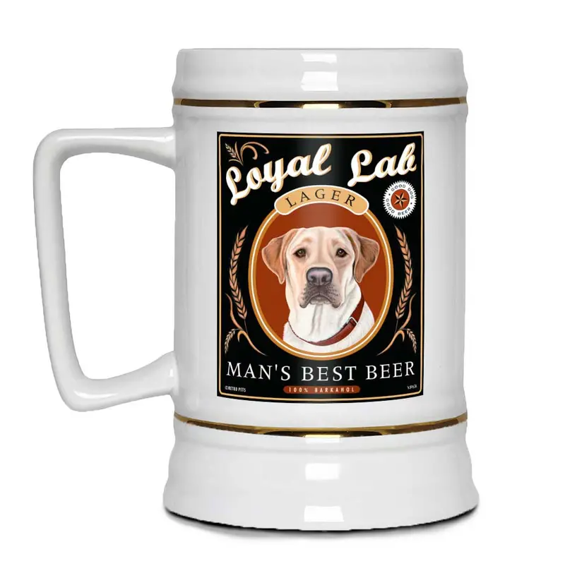 Labrador Retriever Stein: 'Man'S Best Beer' – 22 Oz Handcrafted Stein 1