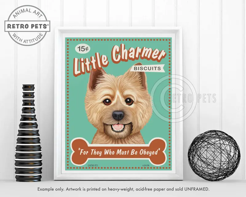 Little Charmer: Endearing Cairn Terrier Art Print By Krista Brooks 1