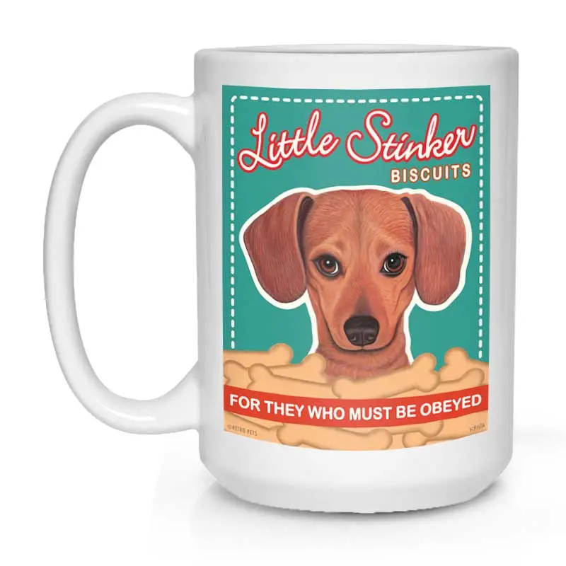 Little Stinker Dachshund Mug – 15 Oz White Ceramic Design 1