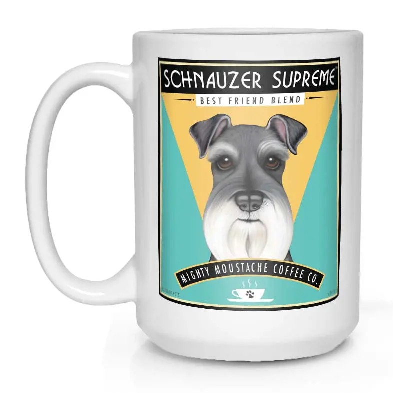 Miniature Schnauzer Mug: 'Schnauzer Supreme' – 15 Oz White Ceramic 1