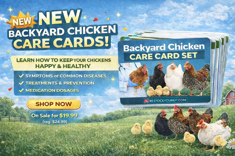 New Backyard Chicken Care Reference Card Set 1