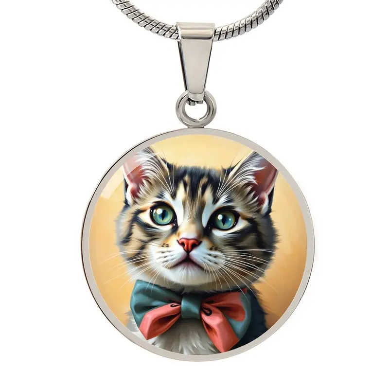 'Oh, Please' Graphic Cat Necklace – Sarcastic Feline Charm For Cat Fans 1