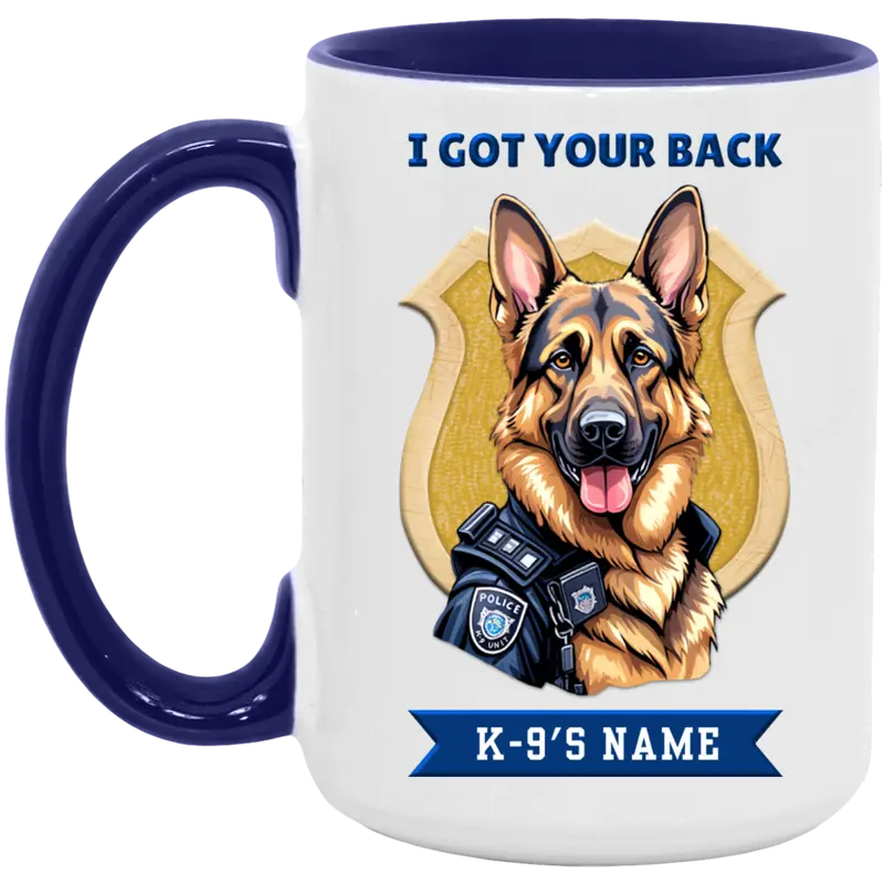 Personalized German Shepherd Police Dog Mug – 15Oz K-9 Themed Coffee Cup 1