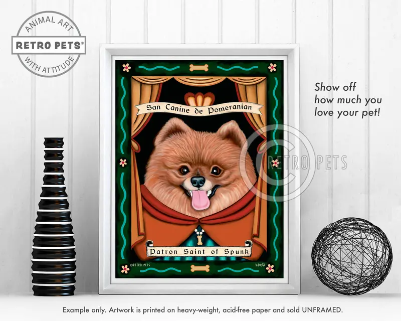 Pomeranian Art Print – 'Patron Saint Of Spunk' By Krista Brooks 1