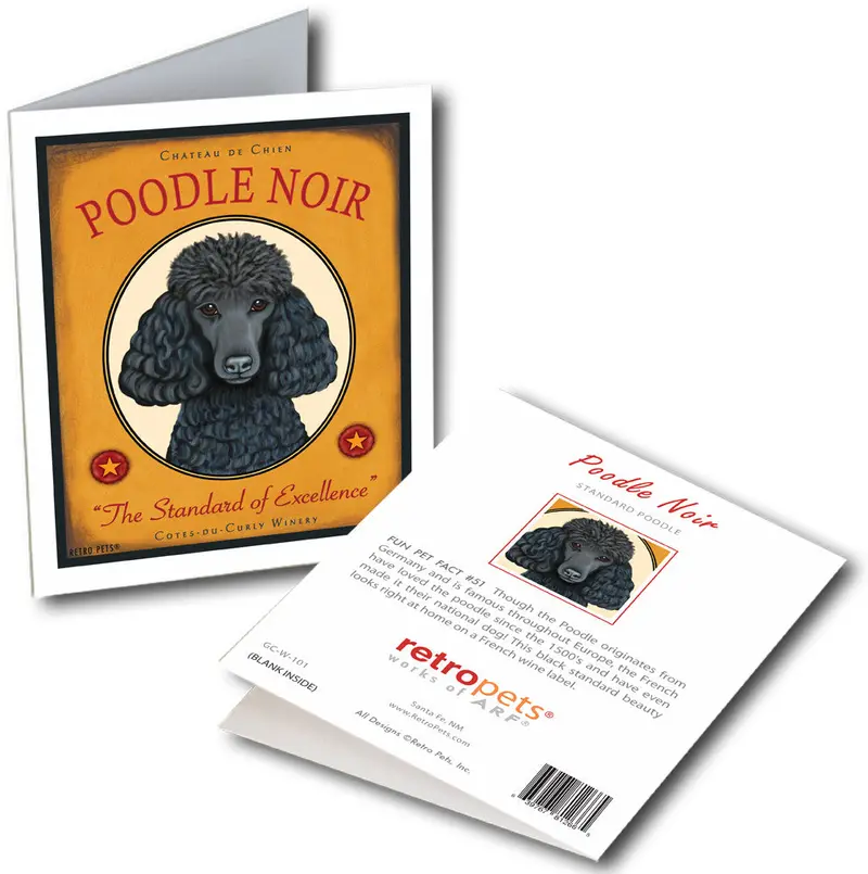 Poodle Greeting Cards: "Poodle Noir" By Krista Brooks 1