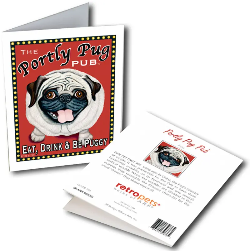 Portly Pug Gift Collection – Retro-Inspired Greeting Cards & Pet-Themed Keepsakes 1