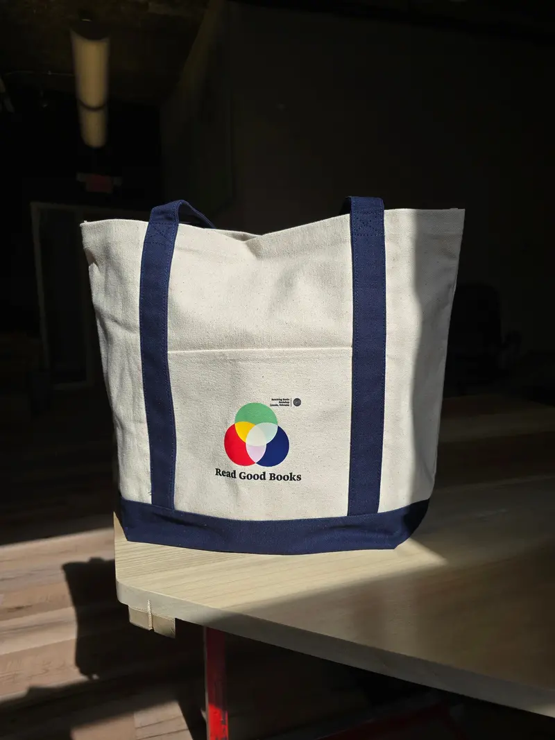 'Read Good Books' Canvas Tote Bag – Minimalist Book Lover Carryall 1