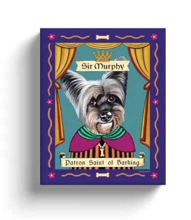 Retro Pets Custom Canvas – 'Patron Pooch' Yorkie Portrait For Murphy (8X10 Wrap) 1