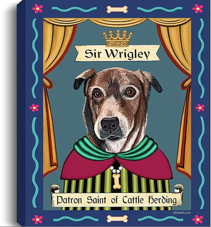 Retro Pets Patron Saint Canvas – Fully Customizable Religious-Style Pet Artwork 1
