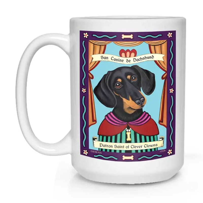 Saint Of Clever Clowns Dachshund Mug – 15 Oz White Ceramic 1
