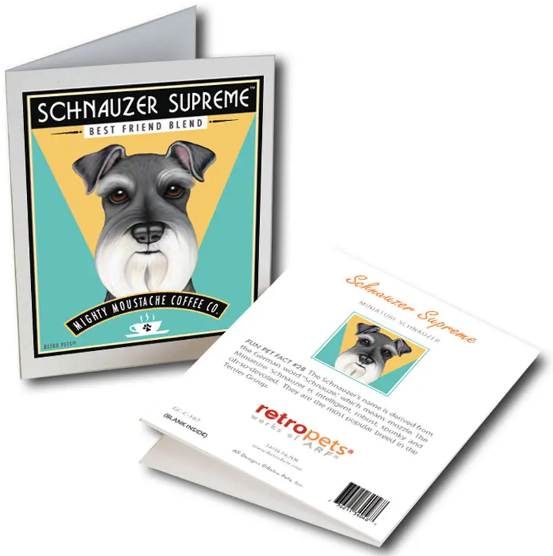 Schnauzer Greeting Cards: "Schnauzer Supreme" By Krista Brooks 1