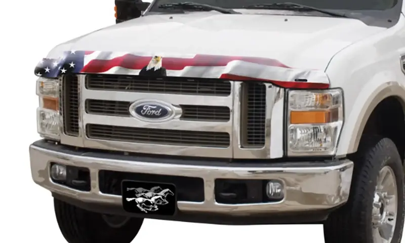 Stampede Vigilante Hood Protector – Premium American Flag & Eagle Graphic 1